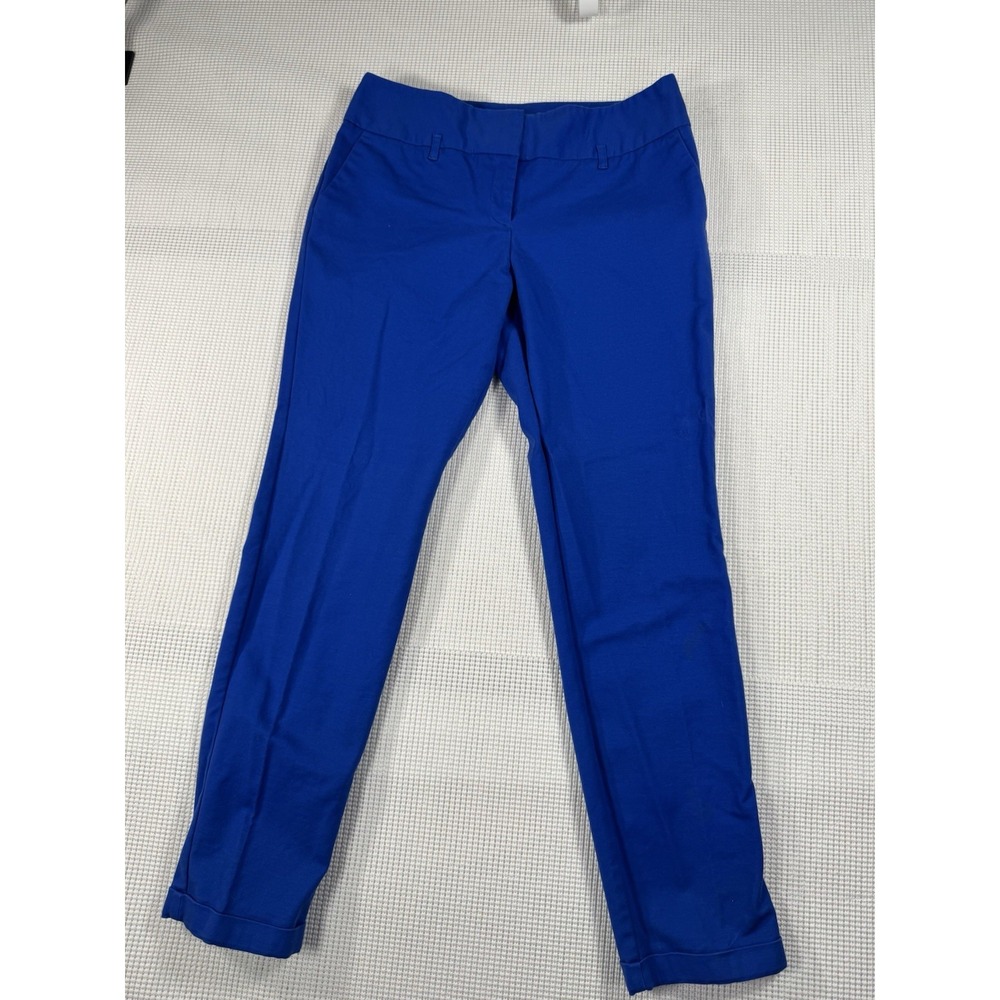 Worthington Slim Fit Blue Ankle Pants Womens 8 Stretch Career Cuffed Trousers